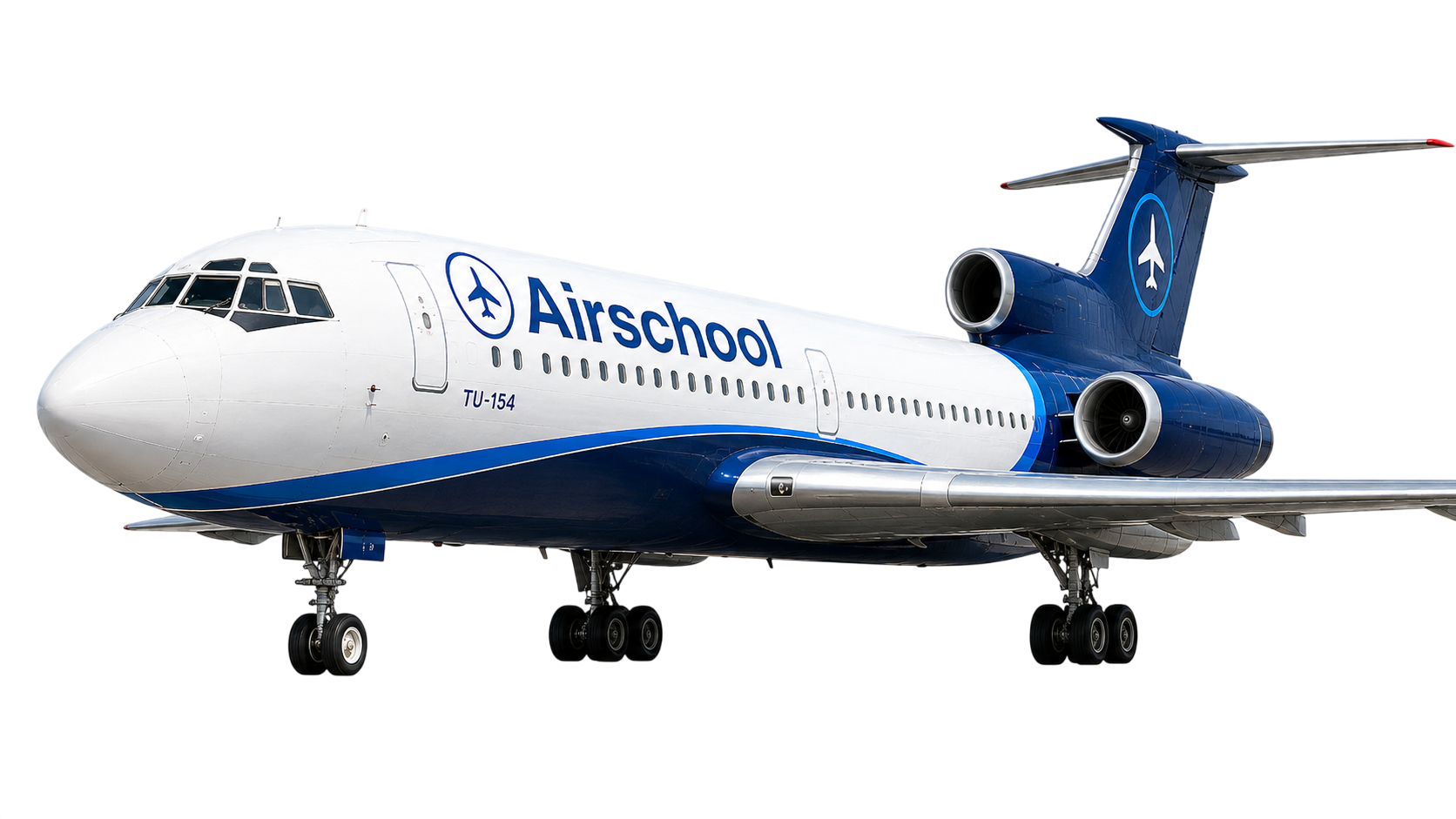 Реактивный лайнер Ту-154 в ливрее Airschool